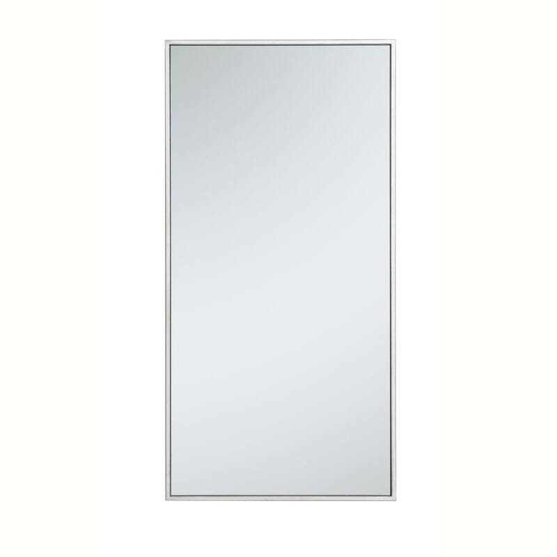 Elegant Lighting Eternity 18" x 36" Rectangular Beveled Metal Framed - Silver