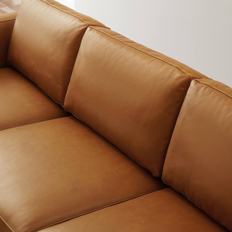 Art Leon Genuine Leather 4-Piece Modular Sectional Sofa