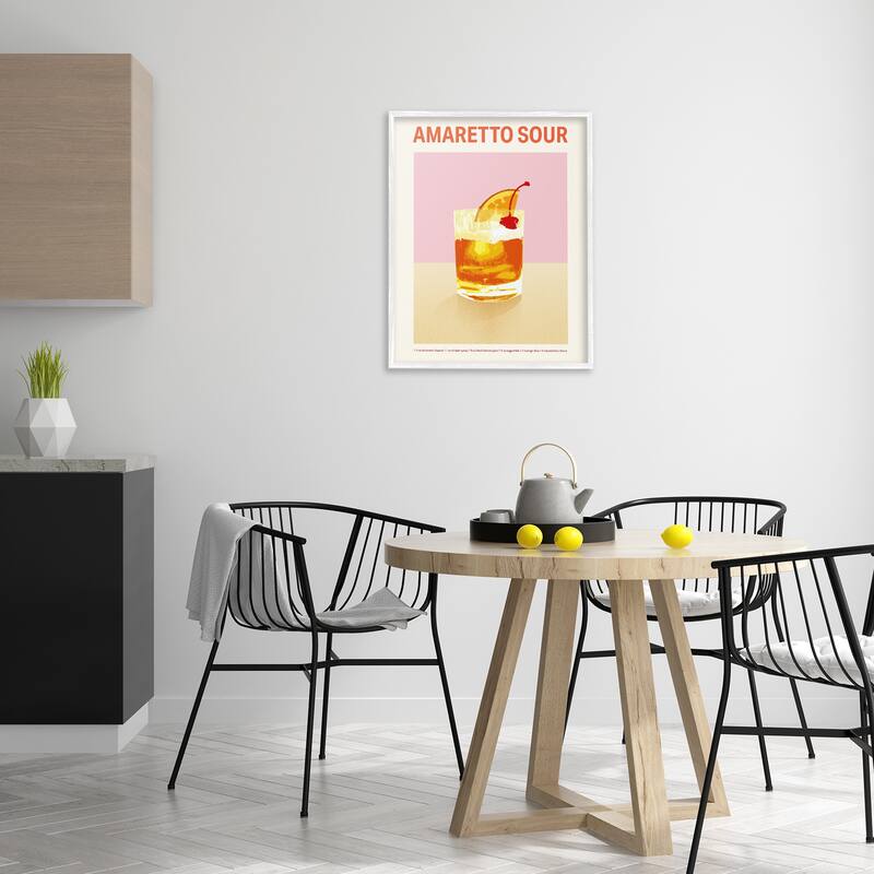 Stupell Amaretto Sour Classic Drink Framed Giclee Art Design By Victoria Barnes
