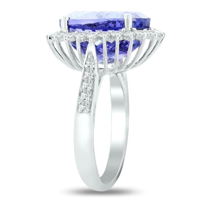 Auriya Platinum 9 1/2ct Tanzanite and 5/8ct TDW Diamond Ring