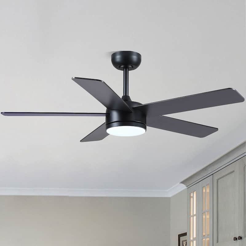 46“/52” Inch Modern Ceiling Fan with LED and Remote,5 Plywood Blades,Remote and APP Control