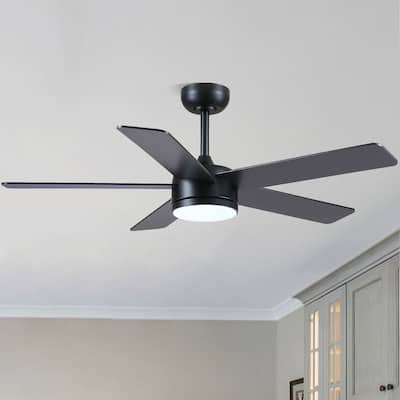 46“/52” Inch Modern Ceiling Fan with LED and Remote,5 Plywood Blades,Remote and APP Control
