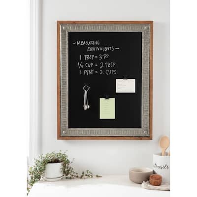 Kate and Laurel Deely Wood and Metal Framed Chalkboard - 24x30