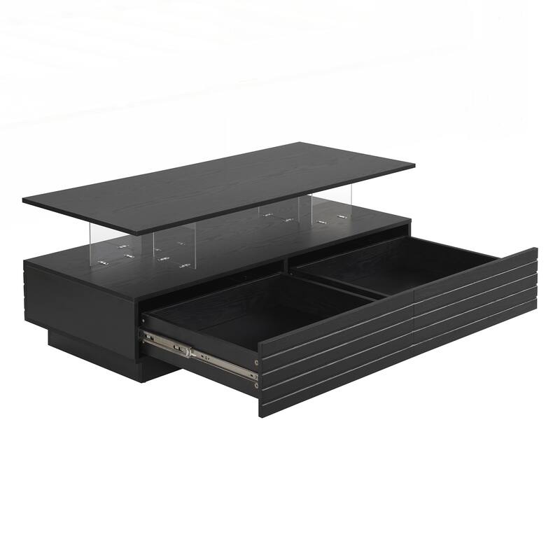 Modern Rectangular LED Lights Coffee Table