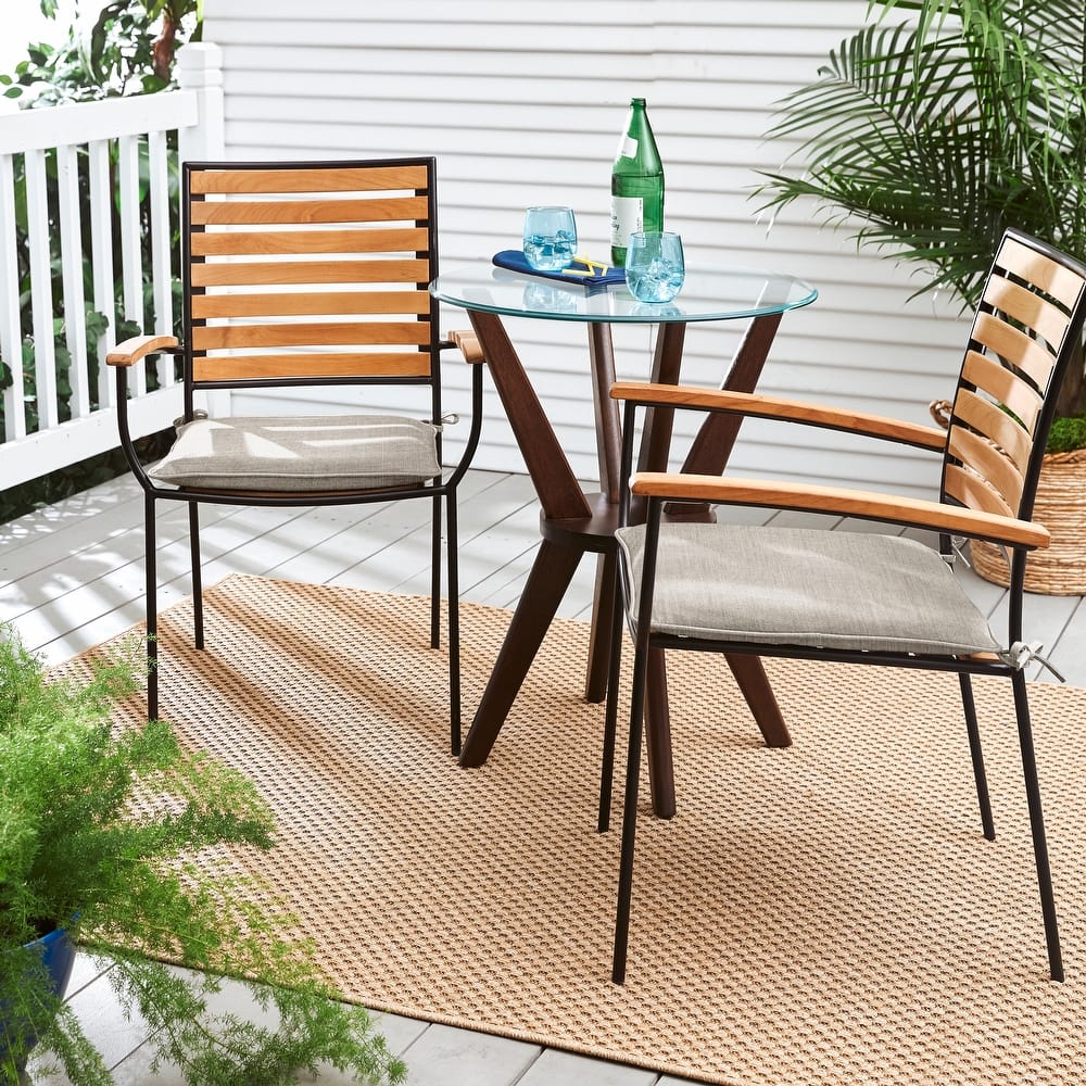 Sunbrella Indoor/Outdoor Chair Pad Set, Corded