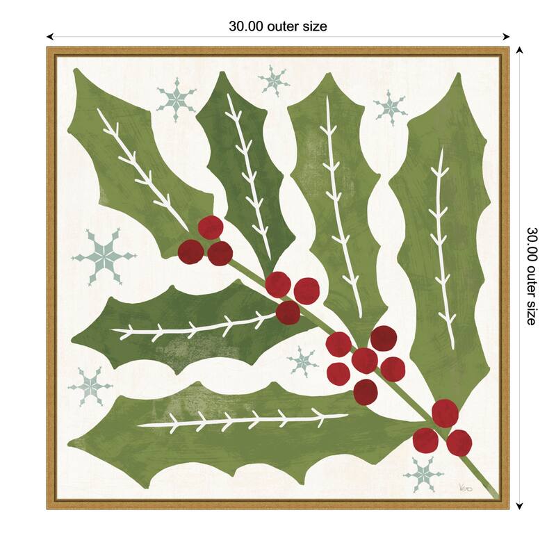 Winter Days VII by Veronique Charron Framed Canvas Wall Art Print - 30 x 30 in