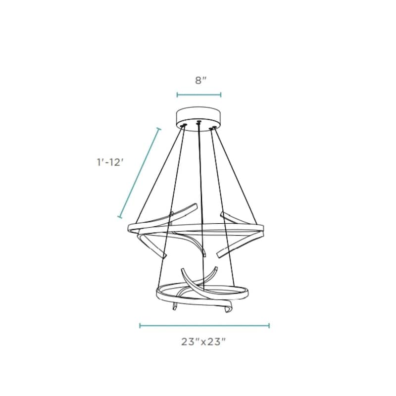 Beijing Integrated LED Dimmable Chandelier with Smart Dimmer Included - N/A