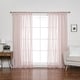 preview thumbnail 2 of 39, Aurora Home Textured Faux Linen Romantic Tie Top Curtain Panel Pair 52 X 84 - Pink