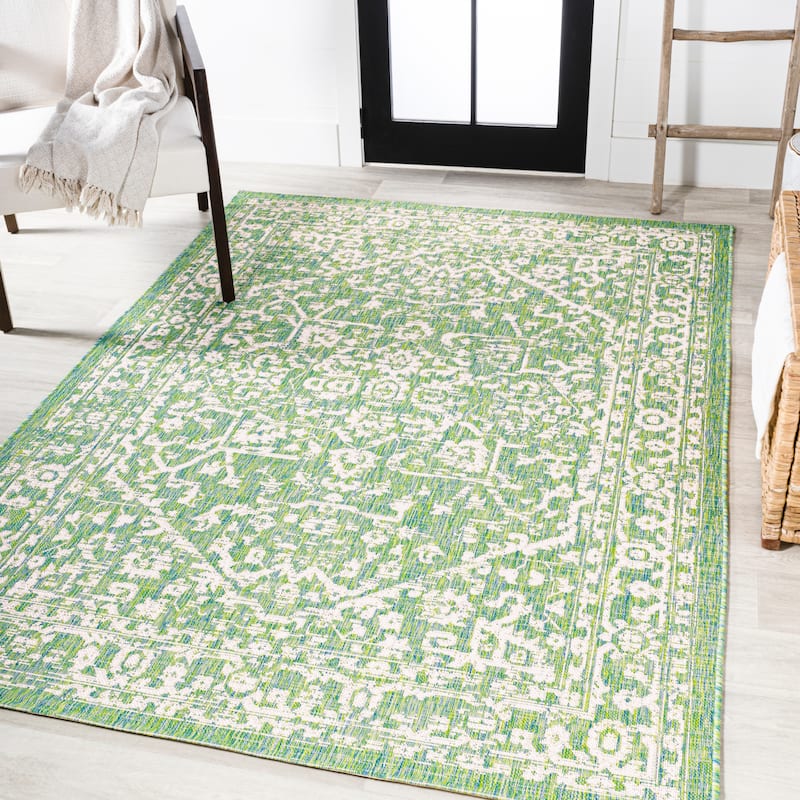 JONATHAN Y Medallion Textured Weave Indoor/Outdoor Area Rug