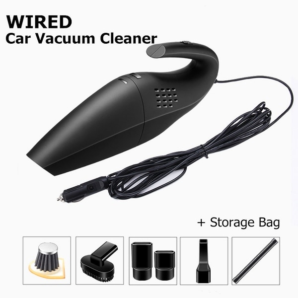 Portable Cordless/Car Plug 120W 12V 5000PA Super Suction Wet/Dry Vaccum Cleaner for Car Home,White FAY Car Vacuum Cleaner Handheld