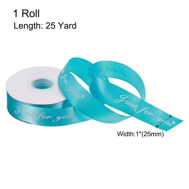1" 25 Yard Valentine Printed Satin Ribbon Wedding Grosgrain Ribbons - 1" x 25 Yard