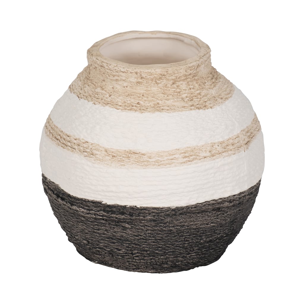 Sagebrook Home Striped Woven Textured Vase, Multi, Round