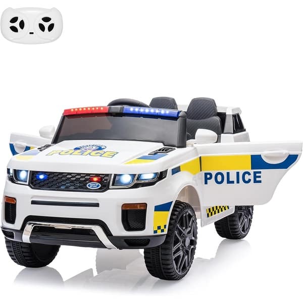 slide 2 of 14, 12V Kids Ride On Police Car SUV with Remote Control White