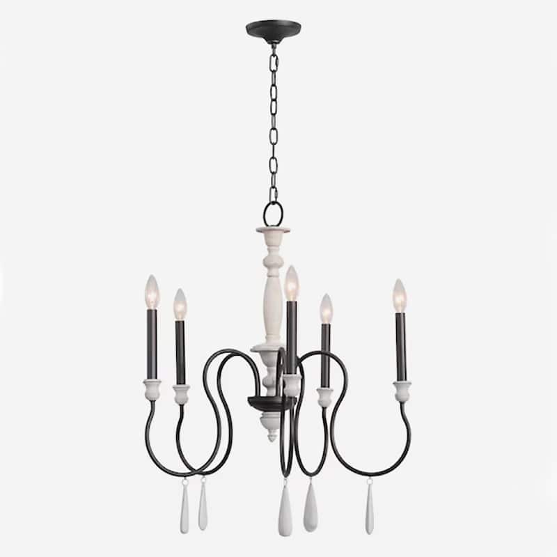 Brownell 17-inch Wide 3-Light Chandelier in Anvil Iron - 24.5in W x 24.5in D x 29in H