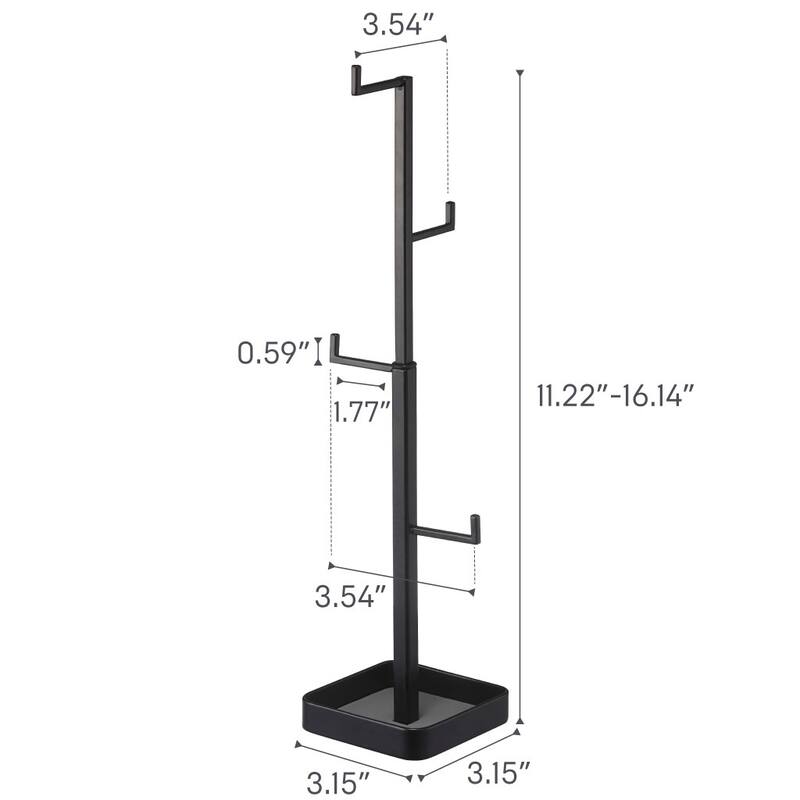 Yamazaki Home Tree Accessory Stand, Steel - L 3.54 x W 3.54 x H 16.14 inches
