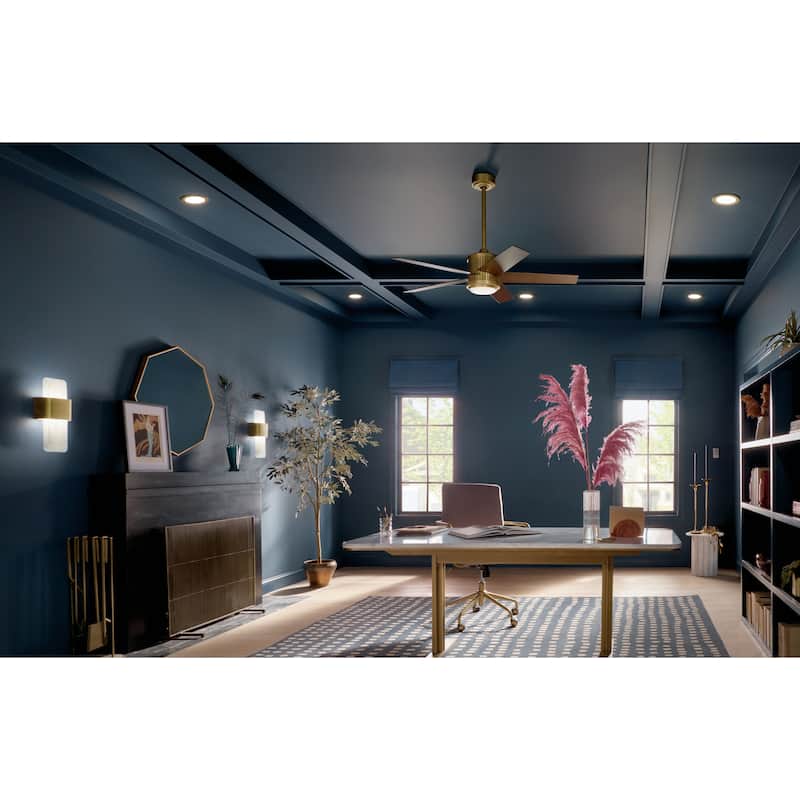 Kichler Lighting Brahm 48 inch Integrated LED Indoor Natural Brass Ceiling Fan