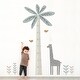 preview thumbnail 4 of 3, Lambs & Ivy Jungle Adventure Tree with Giraffe Wall Decal Kids Growth Chart