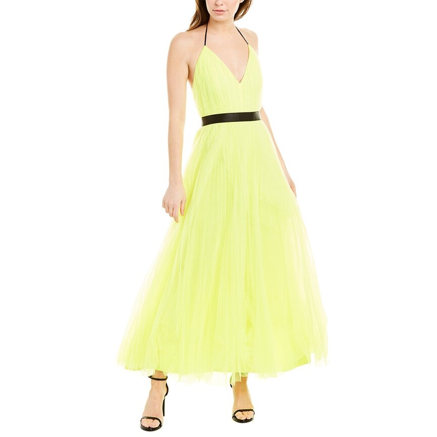 alice and olivia neon yellow dress