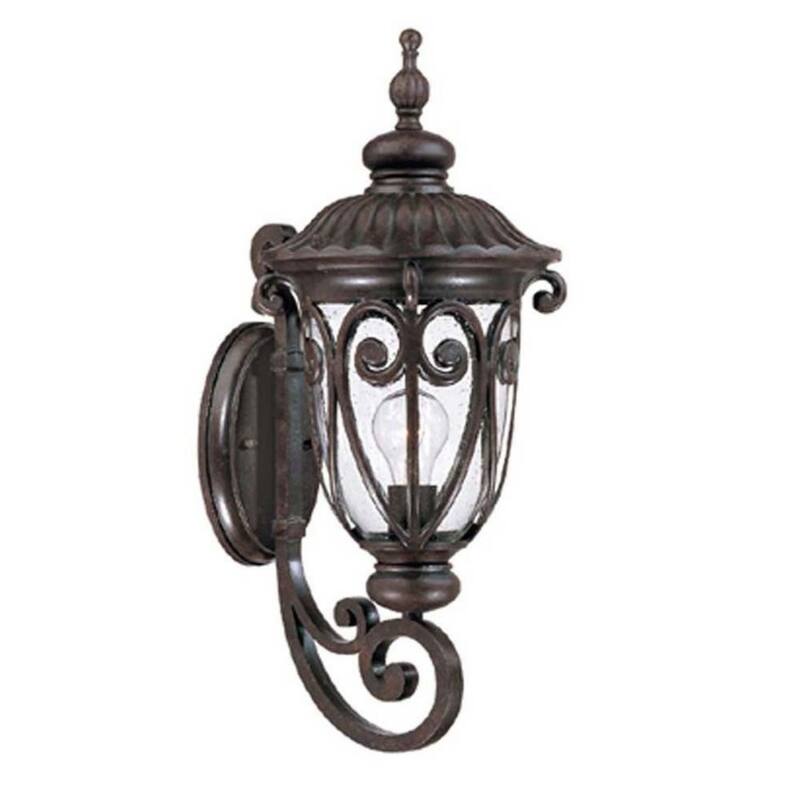 Outdoor Wall Light Fixture with Clear Seeded Glass Shade Hardwired Aluminum Sconce A19 Bulb Compatible - 22.75" H x 9.38" W