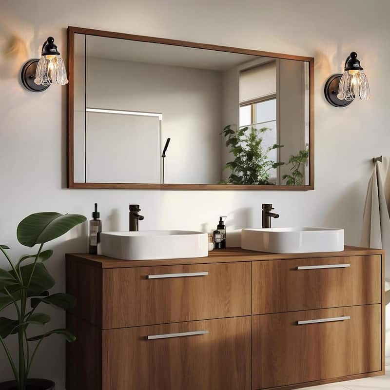 1-light wall light black bathroom light glass porch light