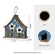 preview thumbnail 9 of 37, Glitzhome 10.5"H Distressed Solid Wood Birdhouse with 3D Flowers - 10.5"