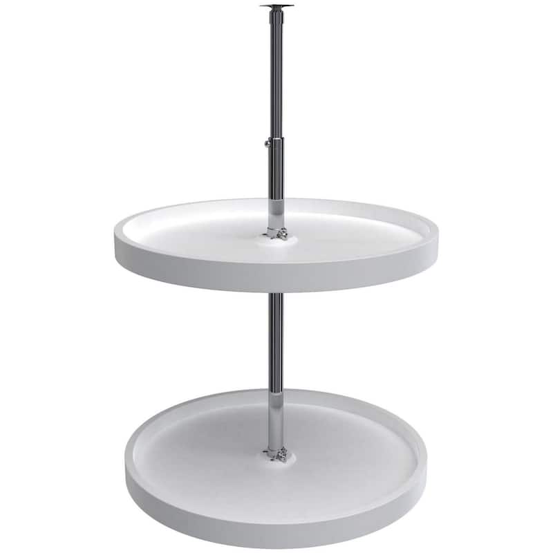 Rev-A-Shelf RAS Polymer 20 Inch Full Circle 2 Shelf Lazy Susan Set - White