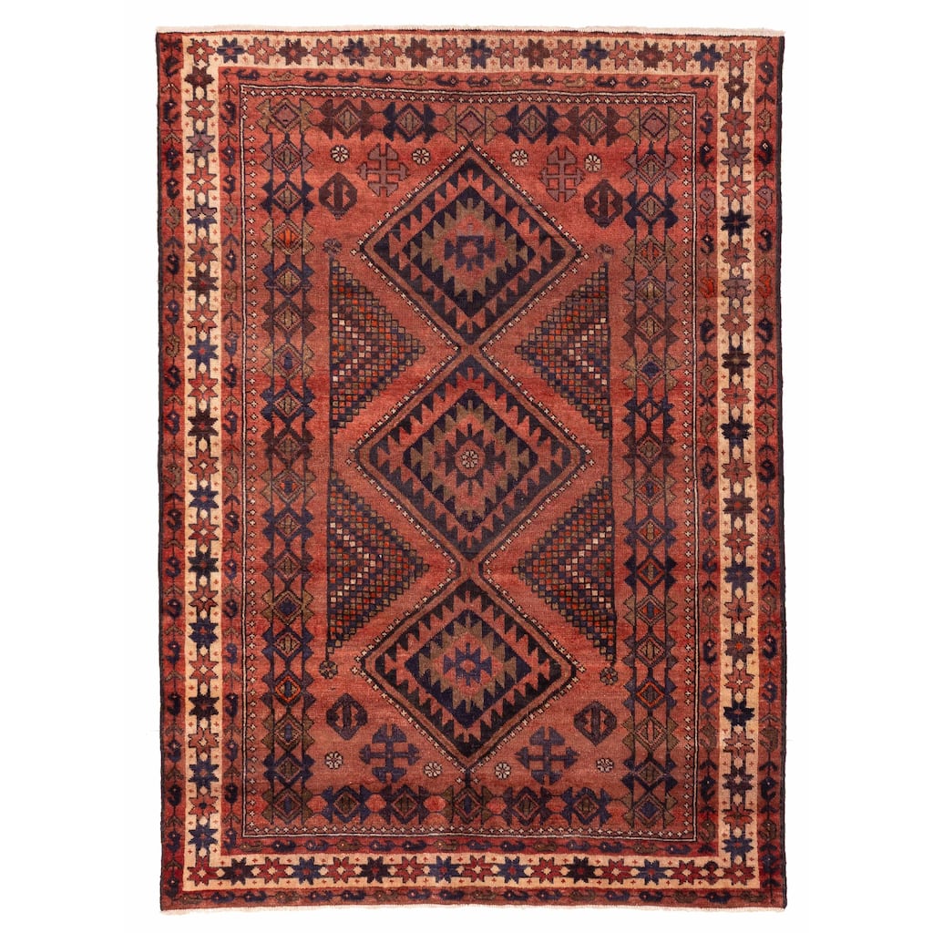 ECARPETGALLERY Hand-knotted Melis Vintage Copper Wool Rug - 5'7 x 7'10