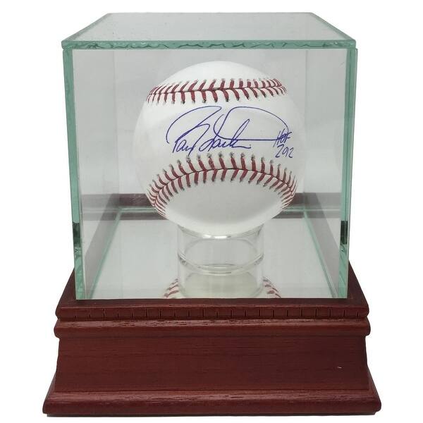Shop Barry Larkin Reds Signed Mlb Baseball Hof 2012 W Glass
