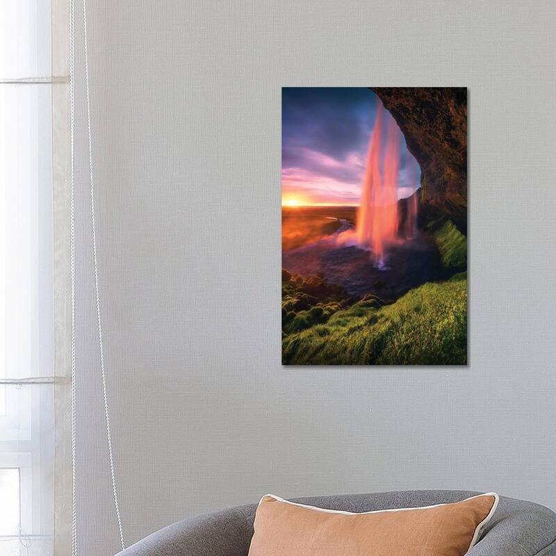iCanvas "Seljalandsfoss Waterfall - Iceland" by Cuma Cevik Canvas Print - 26x18x1.5