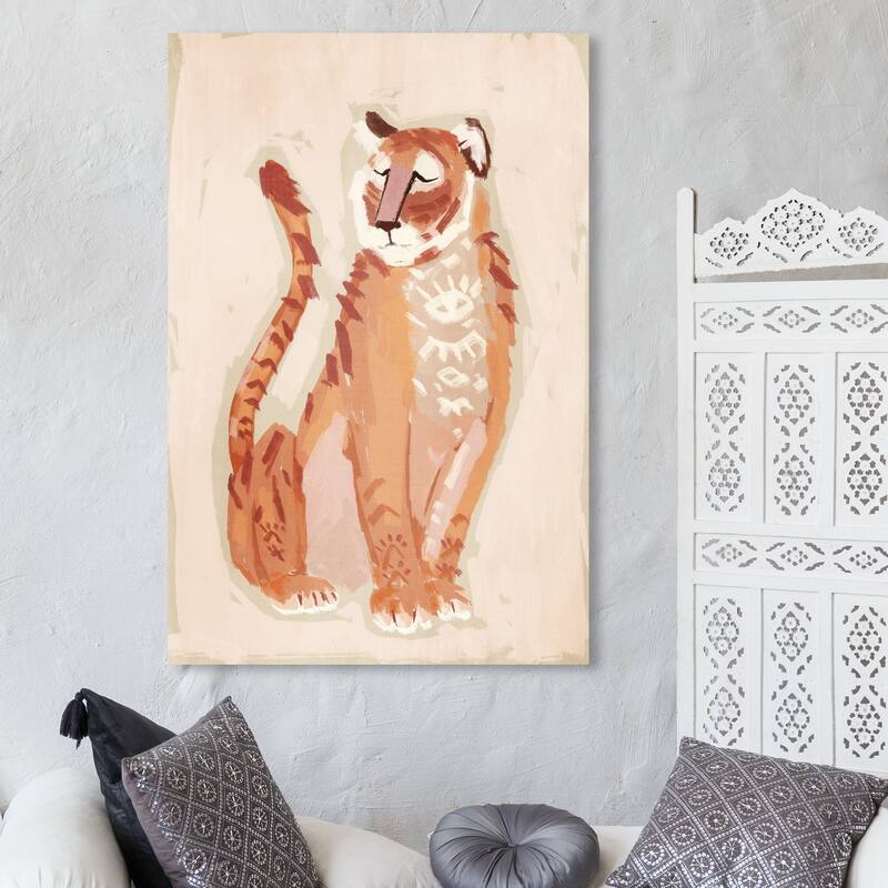 Wynwood Studio Canvas Animals Third Eye Tiger Orange and Modern & Contemporary Wall Art Canvas Print - 45 x 30