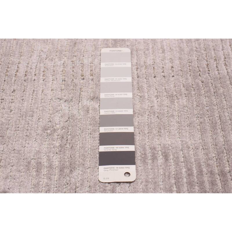 ECARPETGALLERY Hand Loomed Shimmer Grey Viscose, Wool Rug - 7'10 x 9'8