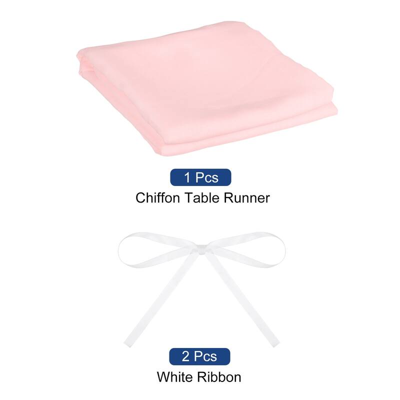 10Ft Chiffon Table Runner 28 x 120 Inch Rustic Gauze Tablecloth - 28 x 120 Inch
