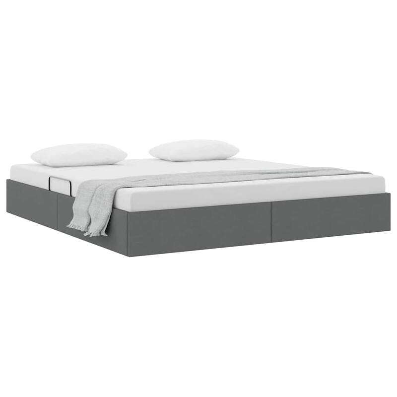 vidaXL Storage Bed with Mattress in Fabric