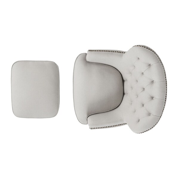 Teton Fabric Club Chair and Ottoman Grey