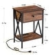 preview thumbnail 12 of 10, VECELO Modern Nightstand 1-Drawer with Storage Shelf, End Table/Side Table