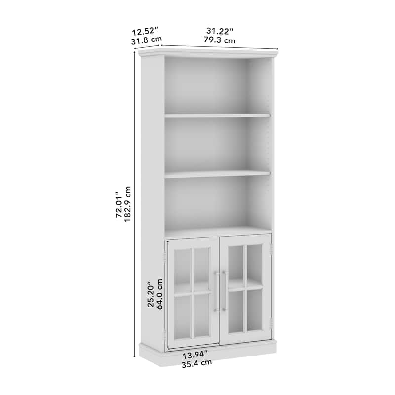 Westbrook 5 Shelf Bookcase with Glass Doors by Bush Furniture