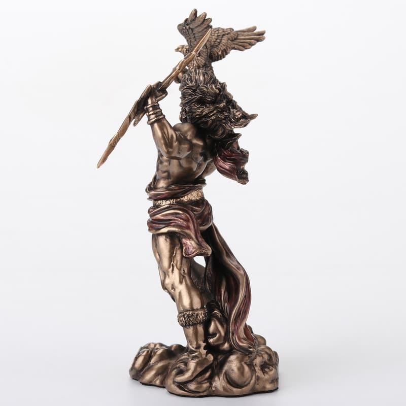 4.33 inches Height Polyresin Zeus Greek God of the Sky Holding Thunderbolt with Eagle Bronze Finish Figurine