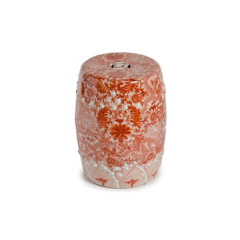 Handmade Asa Porcelain Garden Stool in Orange