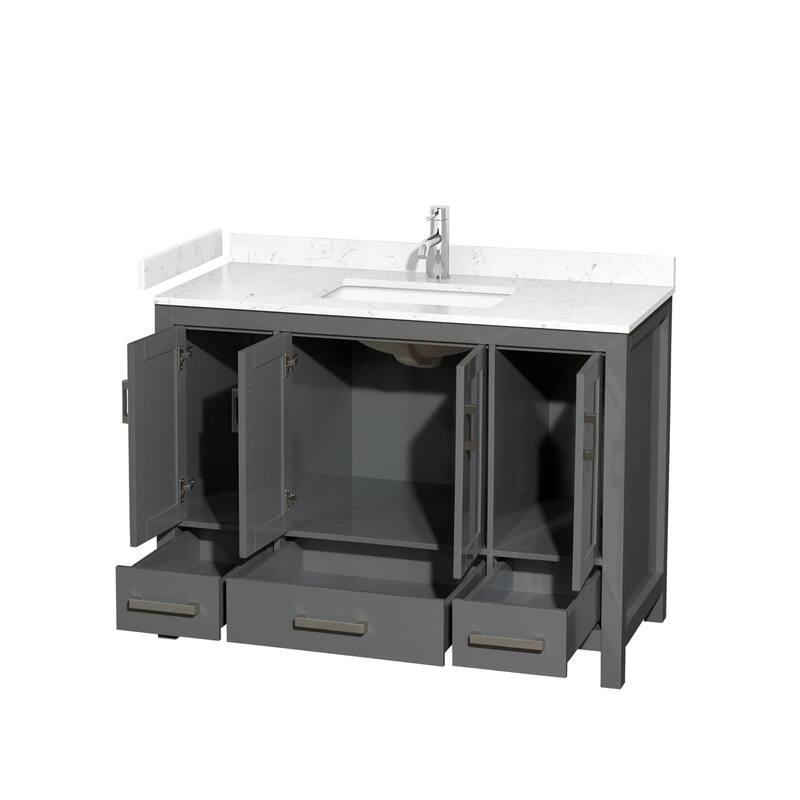 Wyndham Collection Sheffield 48" Single Bathroom Vanity, Carrara