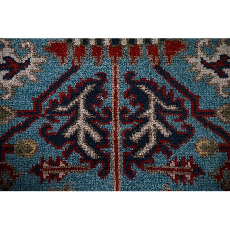 Light Blue Oushak Oriental Area Rug Hand-Knotted Wool Carpet - 8'2"x 9'10"