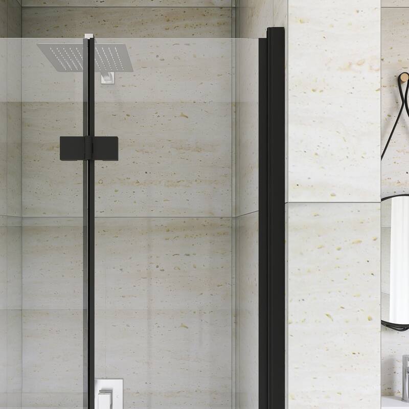 Bifold Framed Shower Door in Matte Black Finish