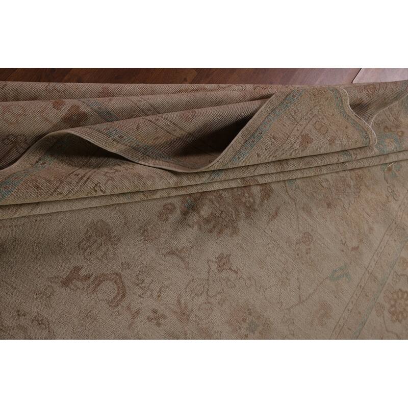 Earth Tone Oushak Vegetable Dye Area Rug Handmade Wool Carpet - 8'1" x 11'0"