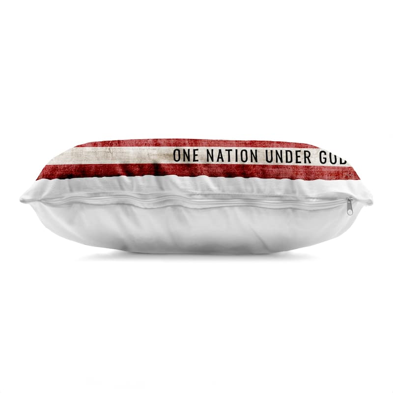 Stupell One Nation Under God Flag Decorative Printed Throw Pillow Design by Natalie Carpentieri