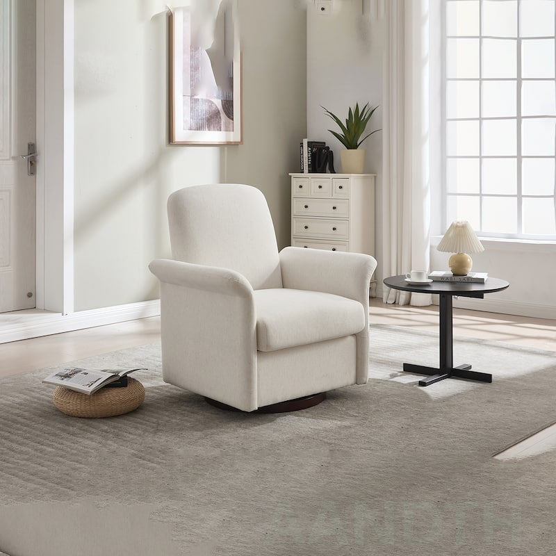 Swivel Linen Barrel ArmChair
