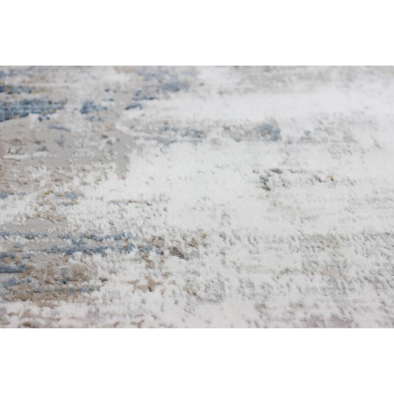 Bashian Bennett Ivory & Blue Contemporary Area Rug
