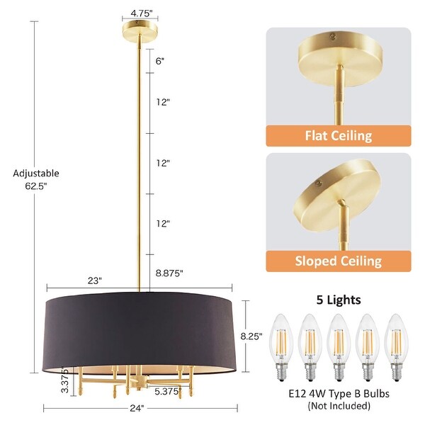 Hampton 5 light candelabra chrome ceiling fitting on sale
