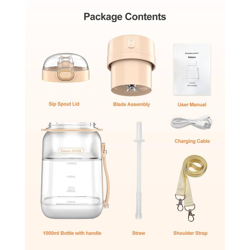 Portable USB-C Blender - Leakproof, BPA-Free, with Strap
