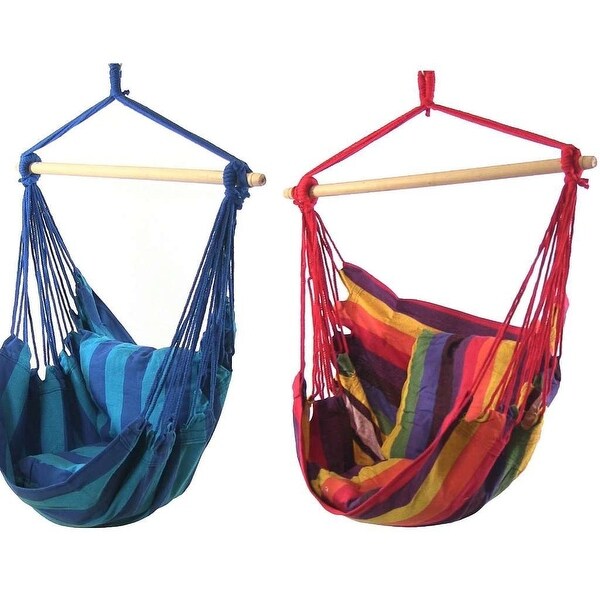 Sunnydaze Hanging Hammock Swing with Two Cushions Oasis and