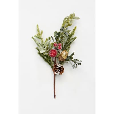 9" Leaves Cone Berry Pick, Set of 6