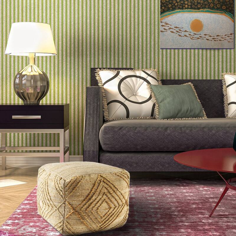 Sevita Natural Diamond Geometric Hand-Woven Pouf